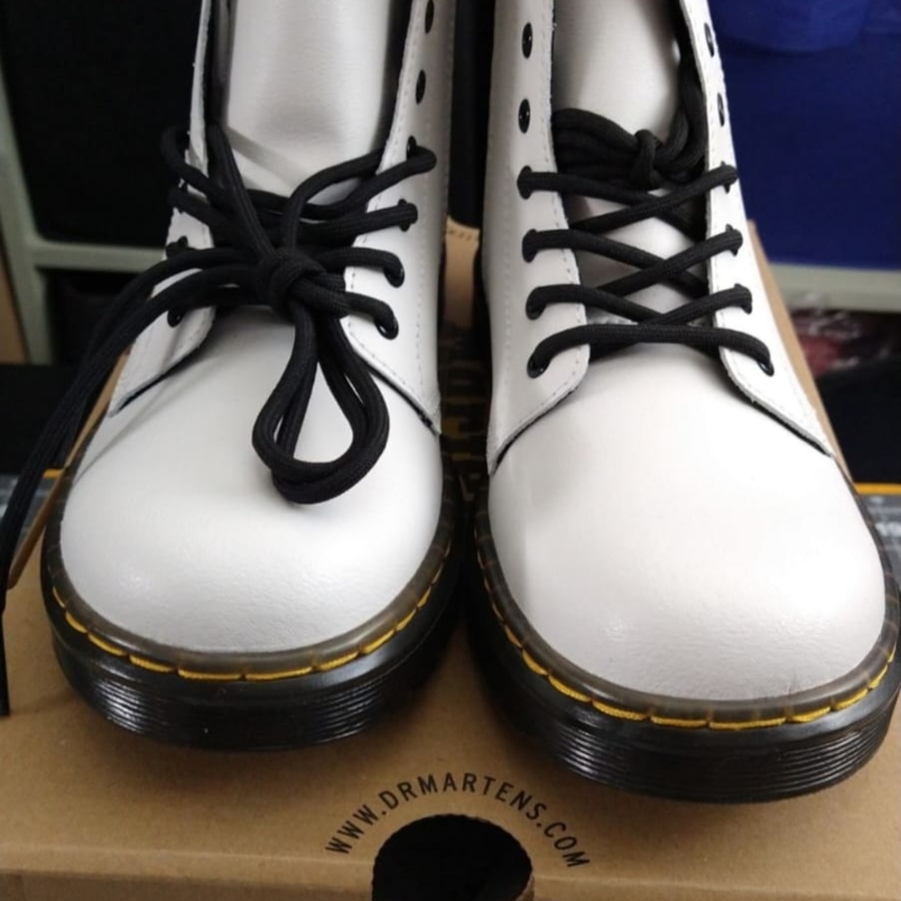 Dr. Martens White Zavala with Black Accents